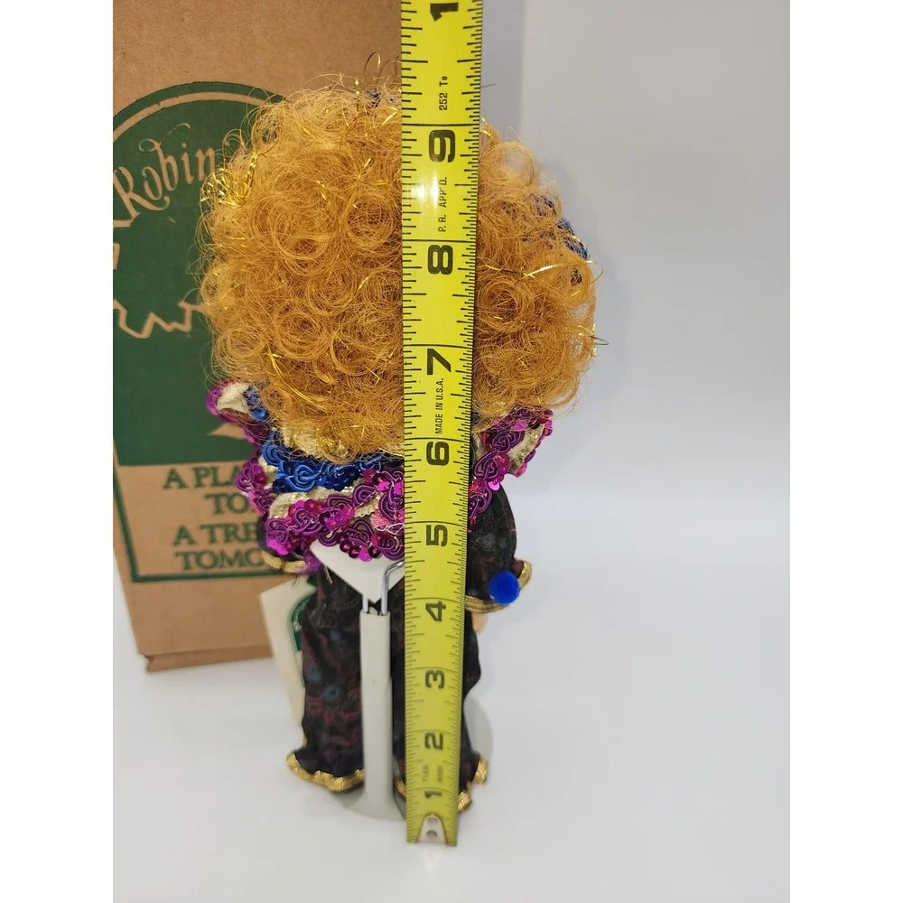 Robin Woods 1990 Collectible Clown Jester Doll 9 inch Vintage with Box and Tag